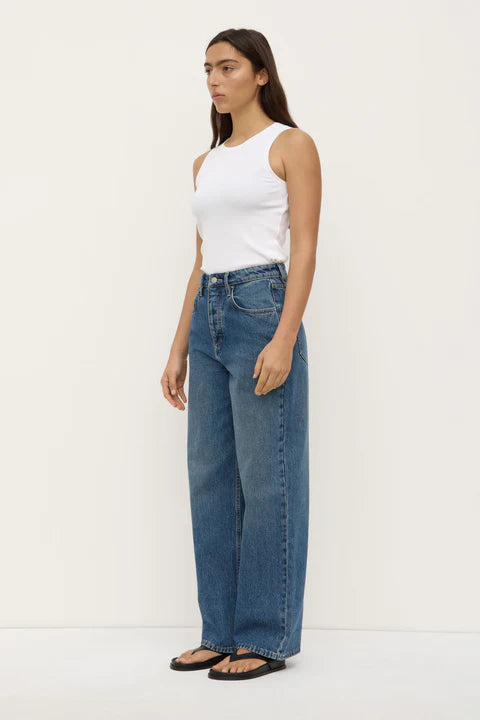 Oversized High Rise Jean - Dark Indigo Fade