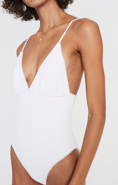 Violette One Piece - White Rib