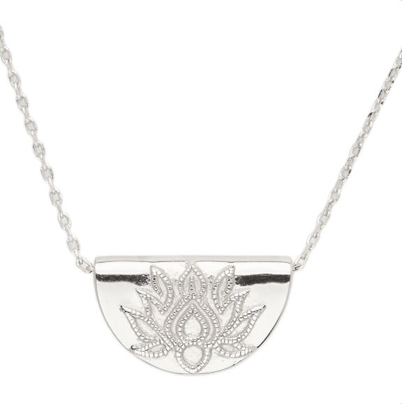 Silver Lotus Short Necklace